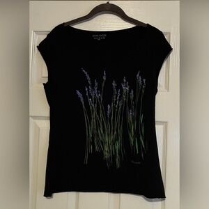 Alma Mater Black Floral Top XXL 96% Cotton.